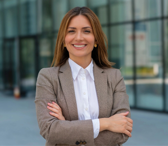 Portrait of successful business woman in suit